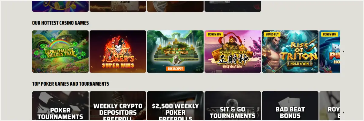 Ignition Casino Games and Selection