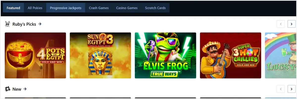 Ripper Casino Games Selection
