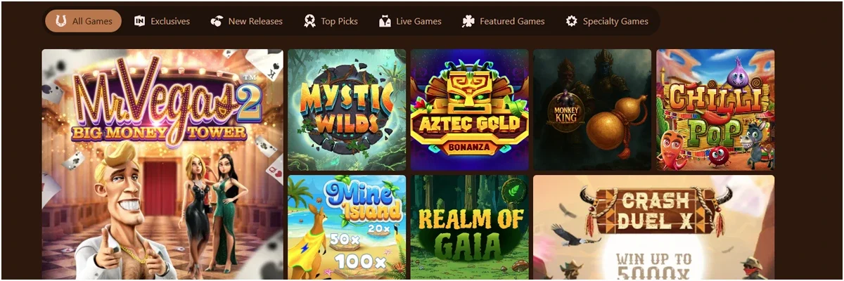 Game Selection at Cocoa Casino