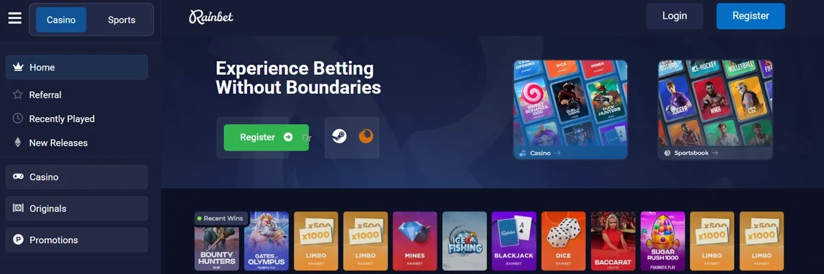 Overview of Rainbet Casino
