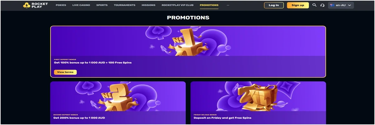 RocketPlay Bonuses and Promotions