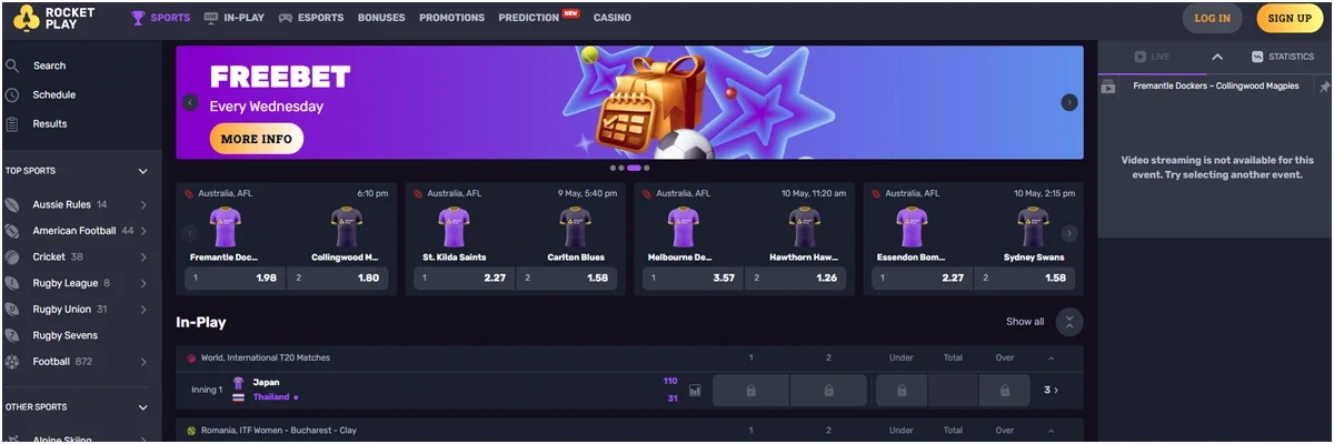 Types of Sports to Bet on RocketPlay
